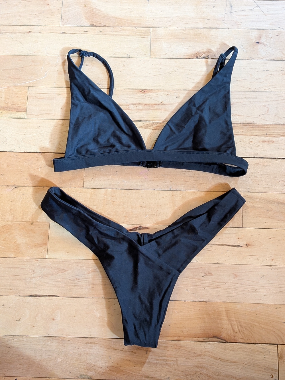 Fae Swim - Lacuna top and Vada bottoms in Onyx - Classic Black Bikini Set